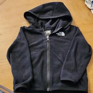 The North Face Black Hoodie with Full-Length Zipper and Logo